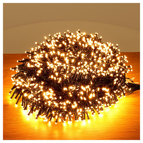 Luzes de Natal 2000 LEDs branco quente corrente interior/exterior 40 m 1