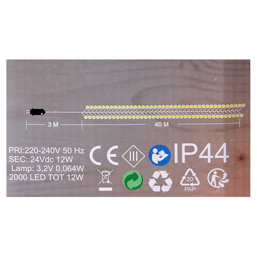 Warm White Christmas Lights 2000 LEDs Indoor-Outdoor 40 m 3
