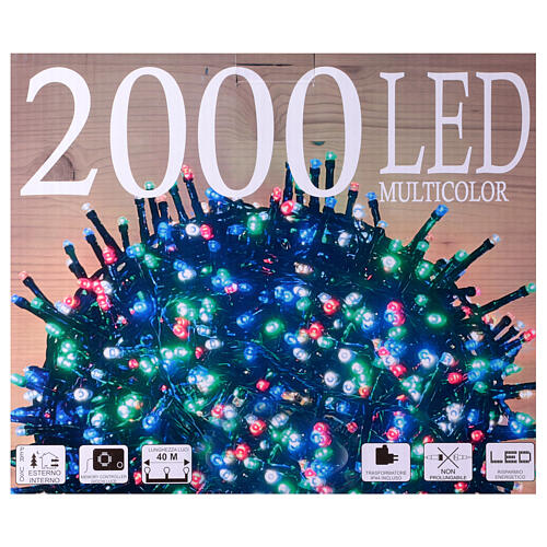 Catena luminosa Natalizia multicolor 2000 led int-est 40 m 4