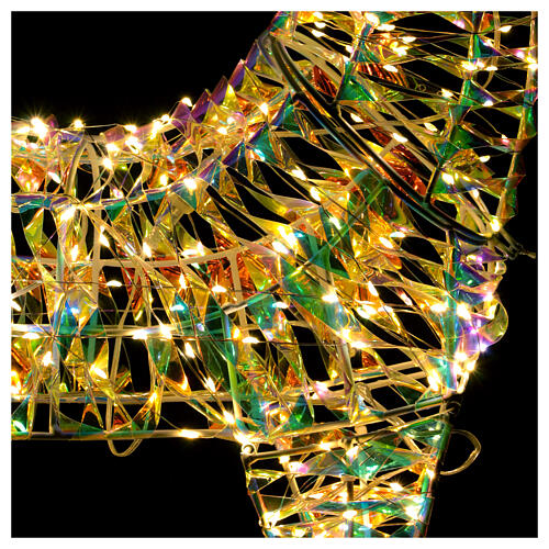 Weihnachtsmannrentier 3D, Multicolor-Effekt, 600 warmweiße LEDs, 50 x 20 x 80 cm – für Innen- und Außenbereich 6