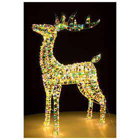 Renna 3D Babbo Natale reinbow led bianco caldo 50x20x80 cm