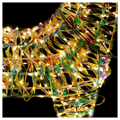 Renna rainbow Babbo Natale 3D led bianco caldo 60x20x100 cm 8
