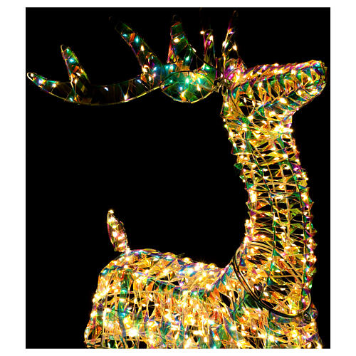 Rainbow reindeer, 3D figure with warm white LEDs, 28x8x50 in 9