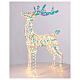 Renna 3D Babbo Natale rainbow led bianco caldo 70x20x120 cm s6