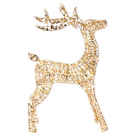 Renna 3D Babbo Natale oro led bianco caldo 60x22x100 cm