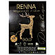 3D gold reindeer warm white LEDs 70x22x120 cm s4