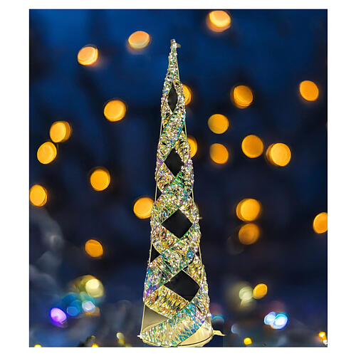 Rainbow Christmas tree, warm white LED, 40x10 in 5