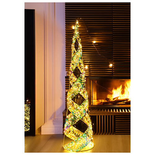 Albero natale rainbow led bianco caldo 100x24 cm 1