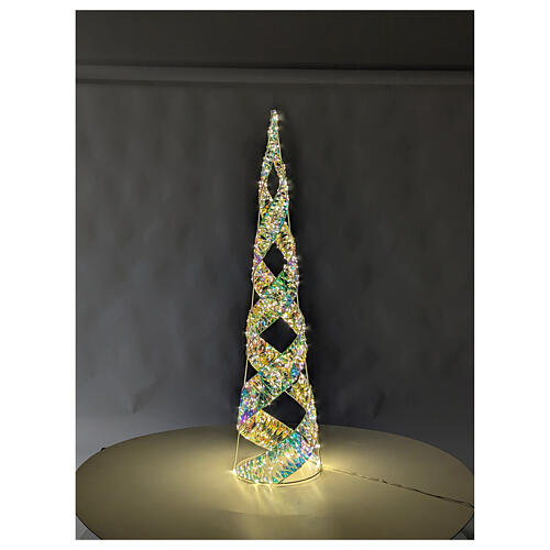 Albero natale rainbow led bianco caldo 100x24 cm 9