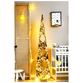 Árbol Navidad oro led blanco cálido 100x24 cm