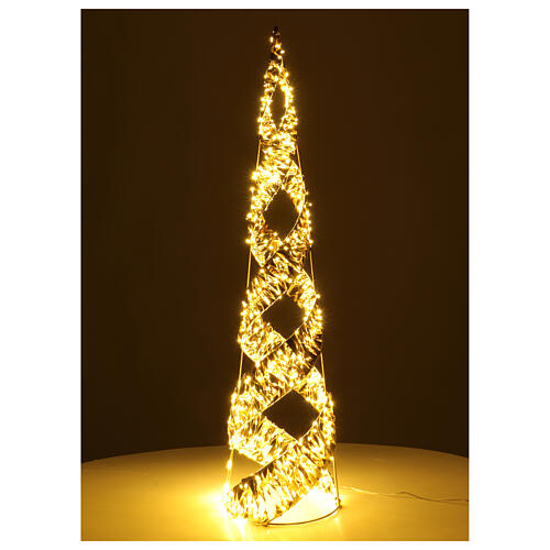 Árvore Natal ouro LED branco quente 100x24 cm 2