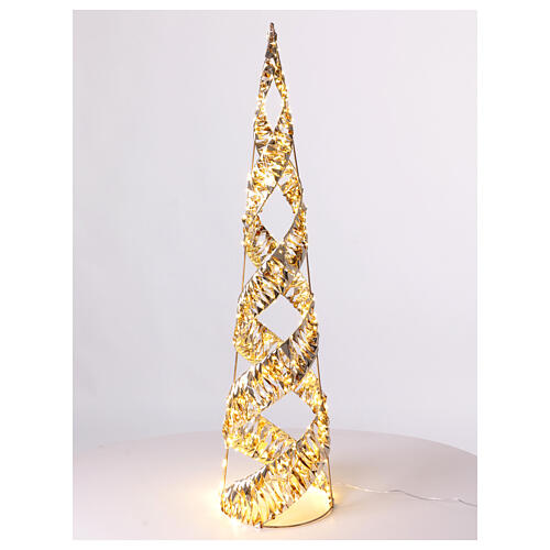 Árvore Natal ouro LED branco quente 100x24 cm 3