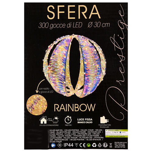 Esfera Rainbow 300 led blanco cálido 30 cm 4