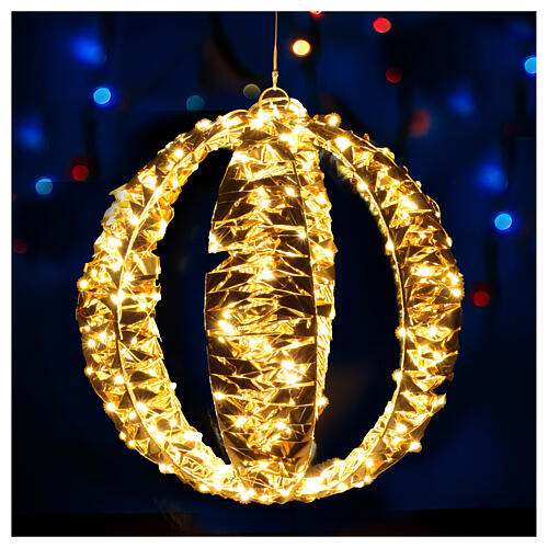 Sfera oro 300 led bianco caldo 30 cm 1
