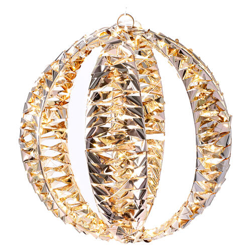 Sfera oro 300 led bianco caldo 30 cm 3