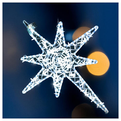 Stella natale 8 punte bianca 90 cm est-int 1