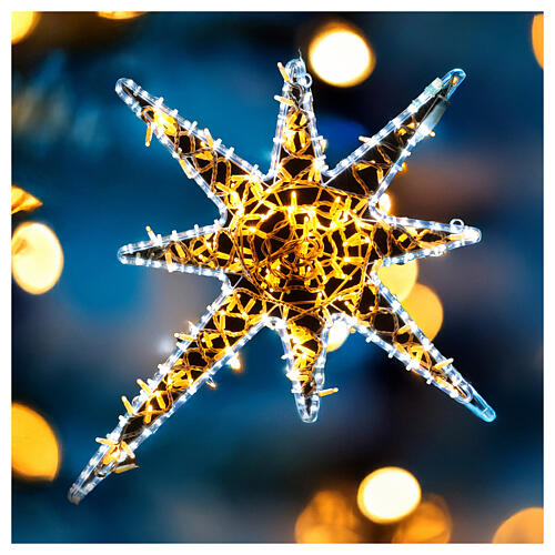 Bicoloured 8-pointed Christmas star, 35 in, indoor/outdoor 1