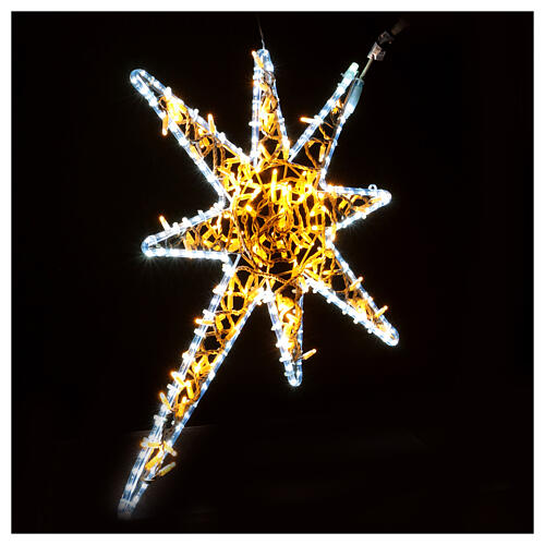 Bicoloured 8-pointed Christmas star, 35 in, indoor/outdoor 2