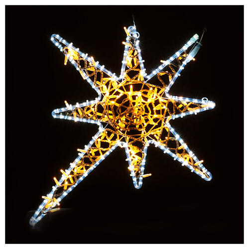 Bicoloured 8-pointed Christmas star, 35 in, indoor/outdoor 6