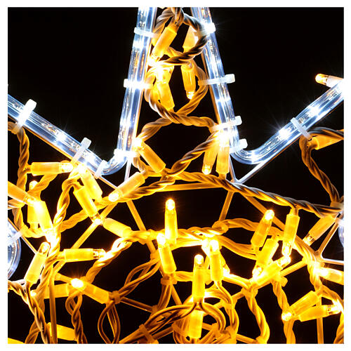 Étoile bicolore de Noël 8 pointes intérieur extérieur 90 cm 3
