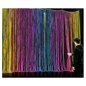 Smart light curtain of 3200 LEDs, 10.5x8 ft, indoor/outdoor