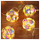 Catena roselline luci Natale led iridescenti 1,35 m interno s2