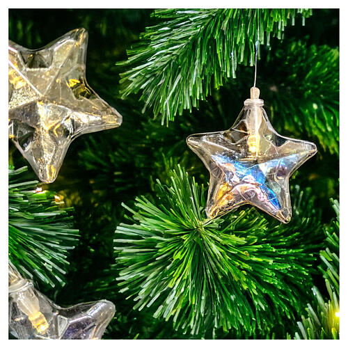 Catena led stelline Natale iridescenti 1,35 m interno 2