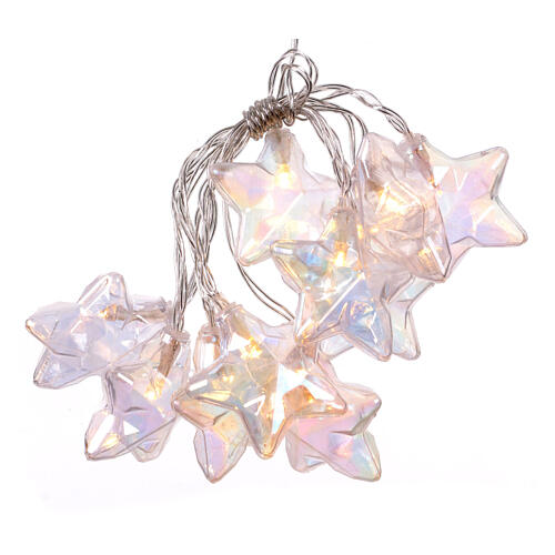 Catena led stelline Natale iridescenti 1,35 m interno 3