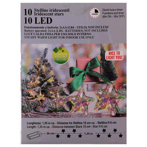 Catena led stelline Natale iridescenti 1,35 m interno 4