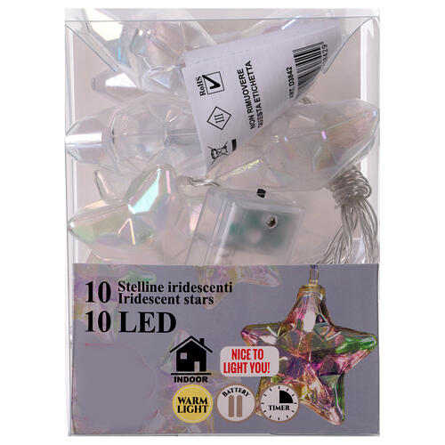 Catena led stelline Natale iridescenti 1,35 m interno 5