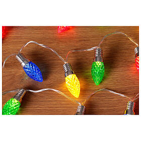 Christmas LED lights with coloured bulbs for indoor, 6 ft