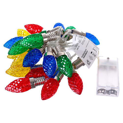 Christmas LED lights with coloured bulbs for indoor, 6 ft 7