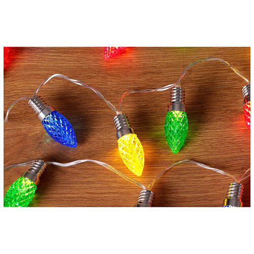 Catena lampadine a bulbo colorate led di Natale da interno 1,90 m interno 1