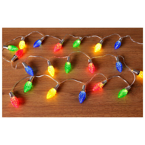 Luzes de Natal vintage com pinhas coloridas LED para interior 1,90 m 4