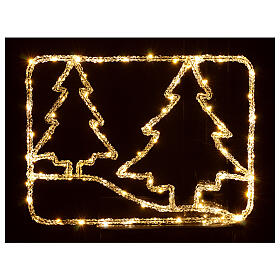 Winterlandschaft aus Acryl mit Rahmen, 50 × 40 cm, 84 Nano-LEDs, warmweiß, innen/außen