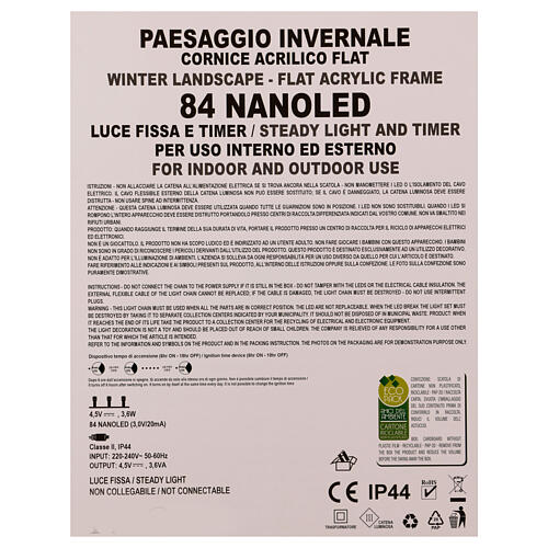 Paesaggio invernale acrilico natalizio cornice 50x40 cm interno esterno 6