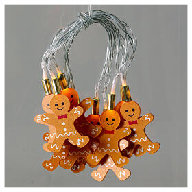 LED-Lichterkette Lebkuchenmännchen – 10 Leuchtfiguren – 1,40 m, warmweiß, Dauerlicht – Innenbereich