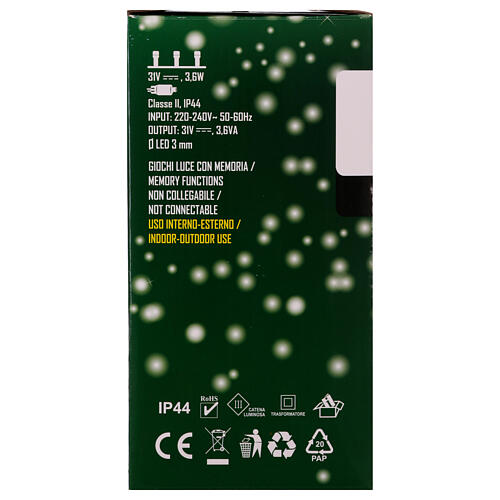 Christmas lights with 1000 white microLEDs, 66 ft, indoor outdoor 6