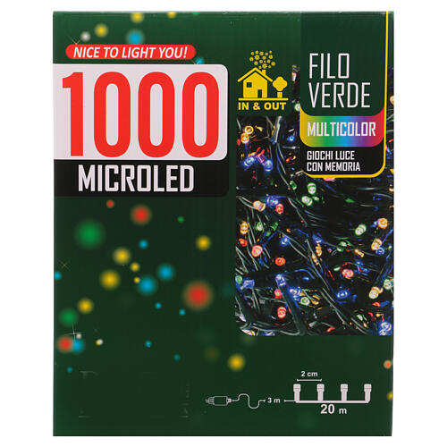 Guirlande lumineuse de Noël 1000 microLEDs multicolores 20 m intérieur extérieur 7