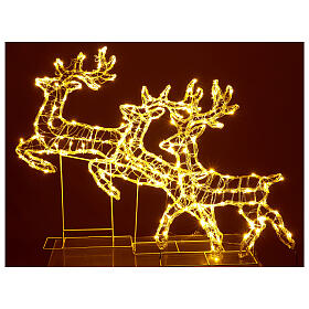 Renas de Natal planas voadoras 180 LED branco quente int/ext