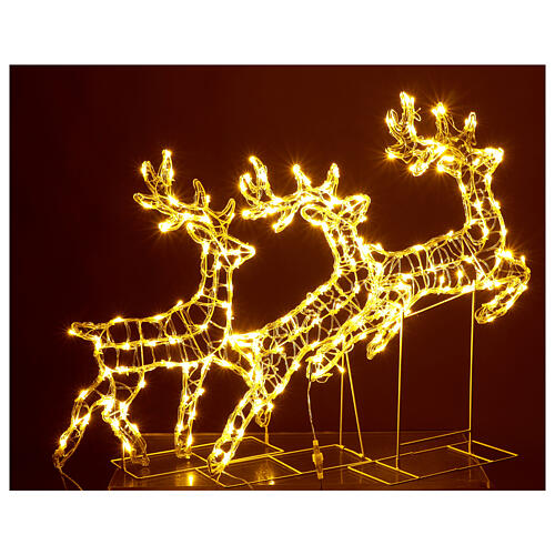 Flat Flying Christmas Reindeer 180 Warm White LED for Indoor and Outdoor Use 5