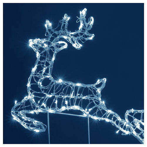 Christmas White Warm Flat Flying Reindeer 180 LED for Indoor and Outdoor Use 4