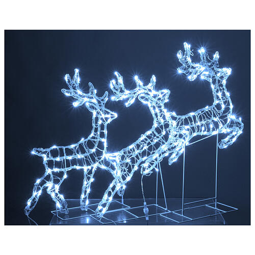 Christmas White Warm Flat Flying Reindeer 180 LED for Indoor and Outdoor Use 5