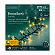 Cadena luminosa amarillo cálido 1270 LED Excellent Twinkle 20 m árboles 180-200 cm int ext s6