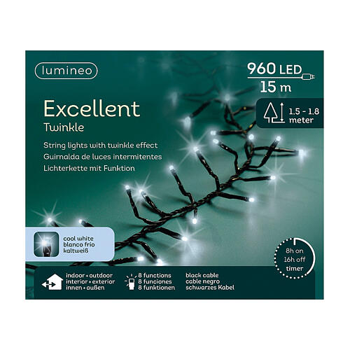 Catena luminosa bianco freddo 960 LED Excellent Twinkle 15 m int est 6
