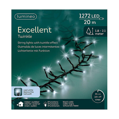 Guirlande lumineuse Excellent Twinkle 1272 LEDs blanc froid 20 m int/ext 6