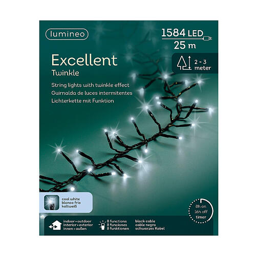 Cold White 1584 LED Excellent Twinkle Light Chain, 25m 6