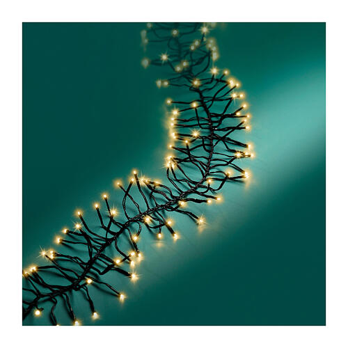 Guirlande lumineuse dorée 1030 LEDs Cluster lumière fixe graduable 10,5 m intérieur extérieur 5