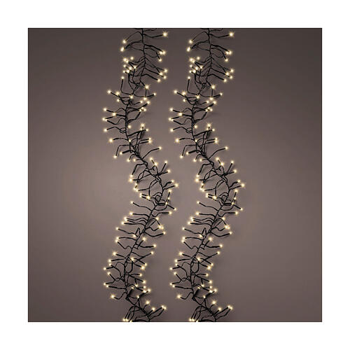 Golden light cluster chain with 1512 fixed and dimmable LEDs, 46 ft, indoor/outdoor 1
