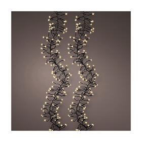 Corrente luminosa densa luz dourada 2040 LEDs com regulador 19 m int/ext
